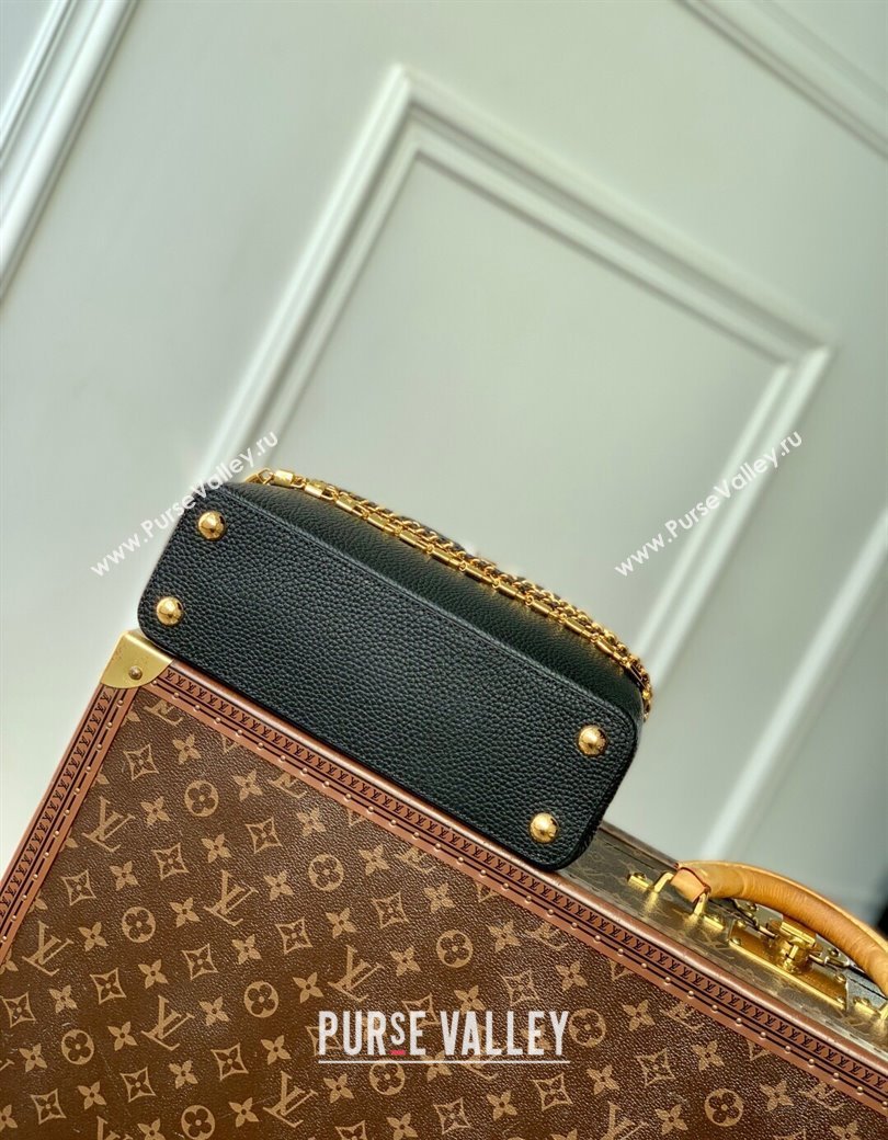 Louis Vuitton Capucines BB Bag in Black Taurillon Leather with Chain M12345 2025 (KI-250212044)