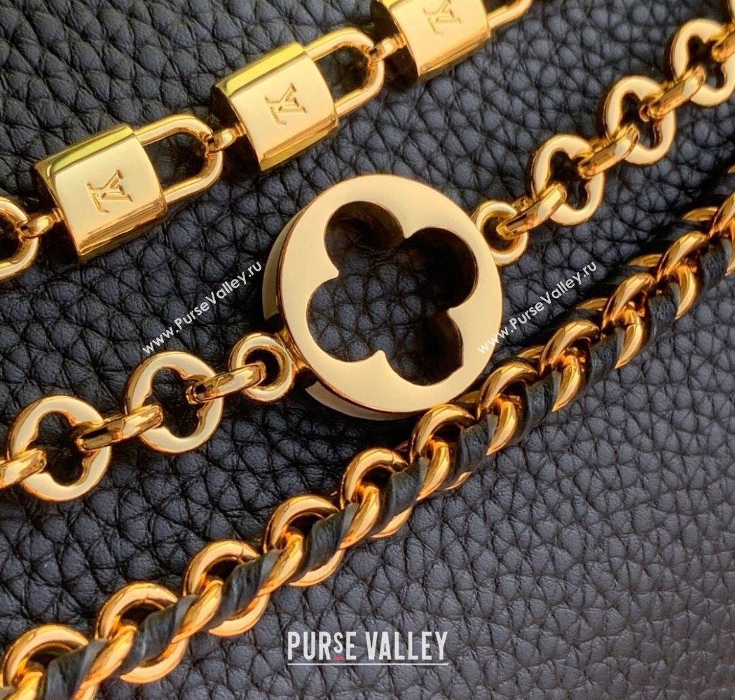 Louis Vuitton Capucines BB Bag in Black Taurillon Leather with Chain M12345 2025 (KI-250212044)
