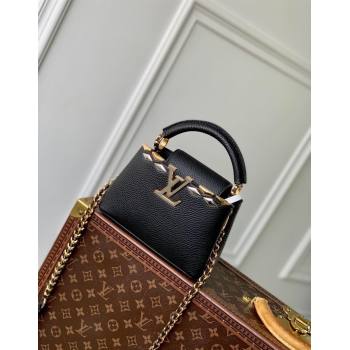 Louis Vuitton Capucines Mini Bag in Black Taurillon Leather with Maxi Studs M12751 Black 2025 (KI-250212046)