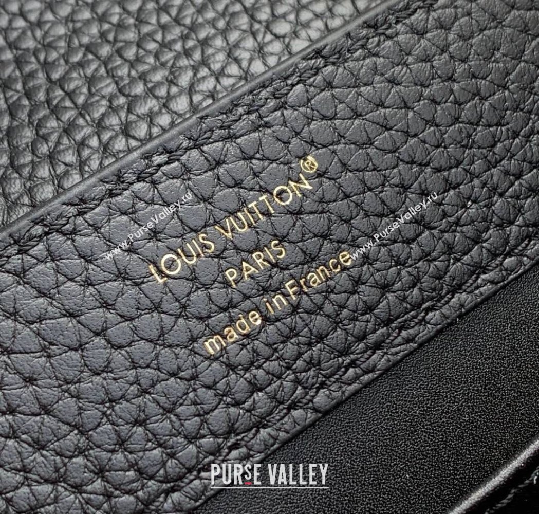 Louis Vuitton Capucines Mini Bag in Black Taurillon Leather with Maxi Studs M12751 Black 2025 (KI-250212046)