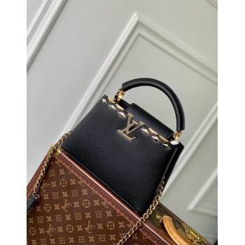 Louis Vuitton Capucines BB Bag in Black Taurillon Leather with Maxi Studs M11964 Black 2025 (KI-250212047)