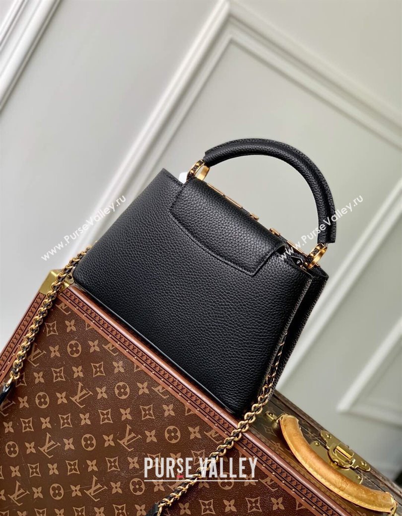 Louis Vuitton Capucines BB Bag in Black Taurillon Leather with Maxi Studs M11964 Black 2025 (KI-250212047)