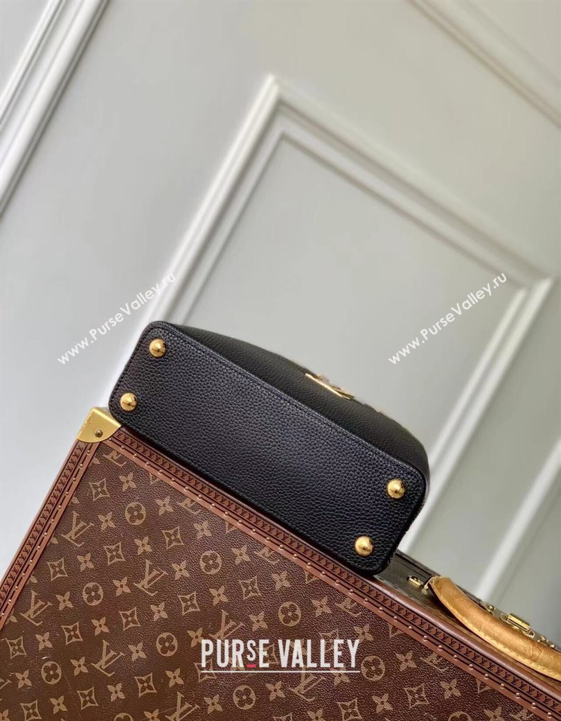 Louis Vuitton Capucines BB Bag in Black Taurillon Leather with Maxi Studs M11964 Black 2025 (KI-250212047)