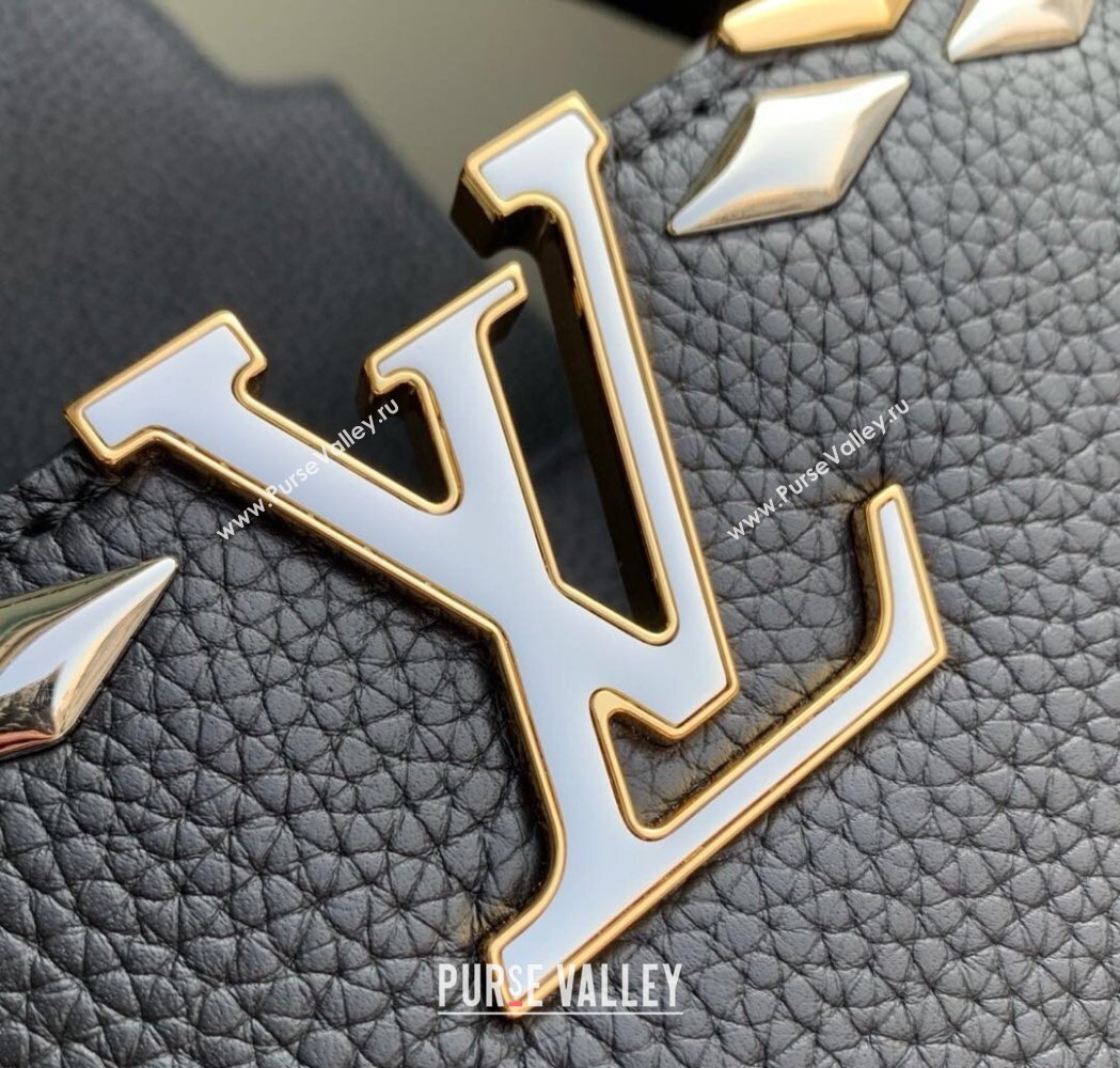 Louis Vuitton Capucines BB Bag in Black Taurillon Leather with Maxi Studs M11964 Black 2025 (KI-250212047)