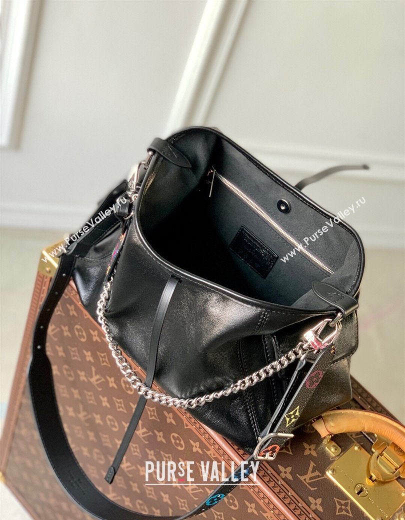 Louis Vuitton LV x TM CarryAll Vibe PM Bag in Black Lambskin M13105 2025 (KI-250212050)
