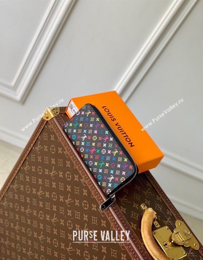 Louis Vuitton LV x TM Clemence Wallet in Monogram Canvas M13408 Multicolored/Black 2025 (KI-250212056)