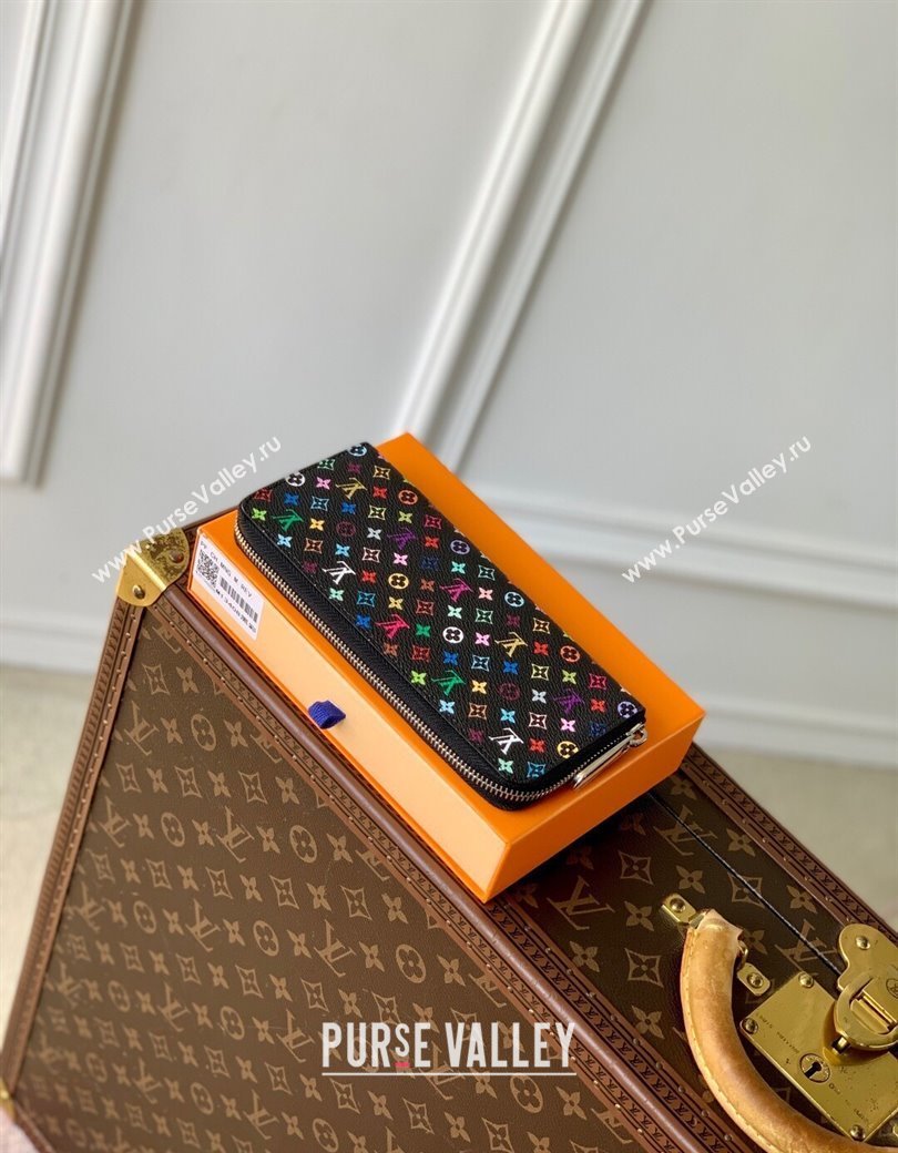 Louis Vuitton LV x TM Clemence Wallet in Monogram Canvas M13408 Multicolored/Black 2025 (KI-250212056)