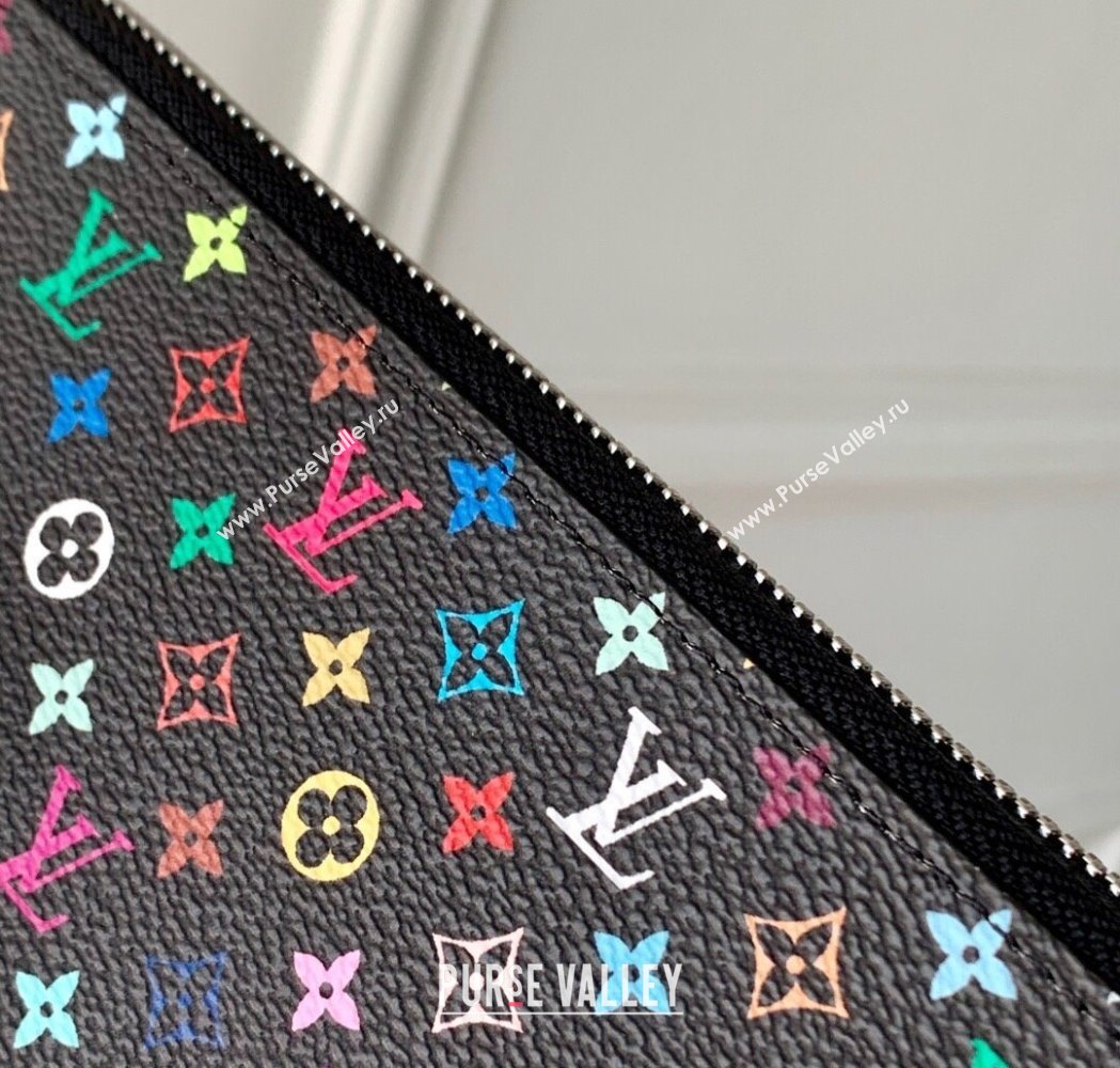 Louis Vuitton LV x TM Clemence Wallet in Monogram Canvas M13408 Multicolored/Black 2025 (KI-250212056)