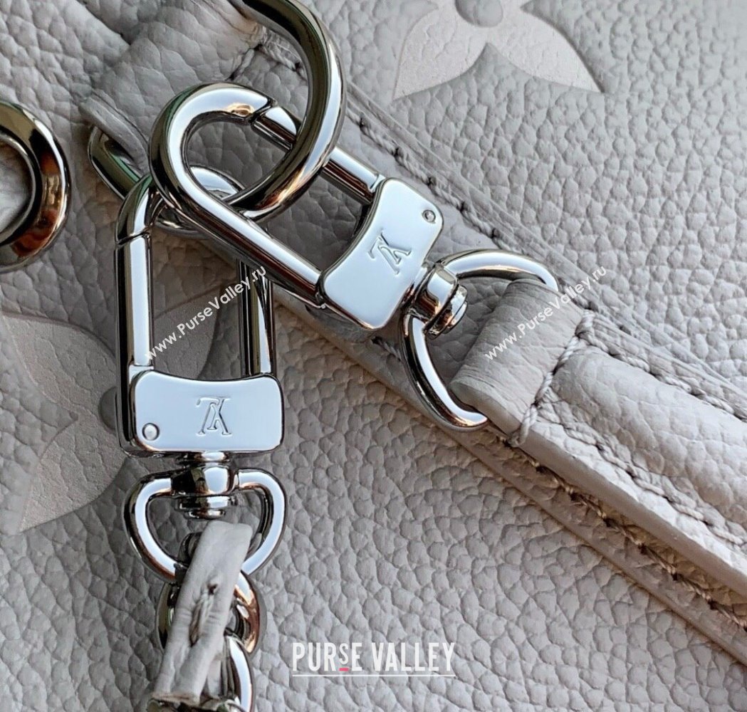 Louis Vuitton Nano Noe Bucket Bag in Embossed Grained Leather M14224 Brume Grey/White Quartz 2025 (KI-250212060)