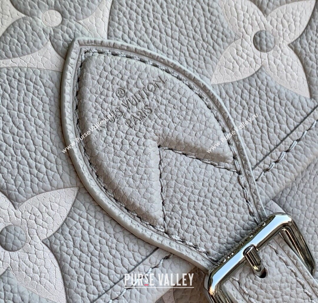 Louis Vuitton Diane Bag in Embossed Grained Leather M14214 Brume Grey/White Quartz 2025 (KI-250212061)