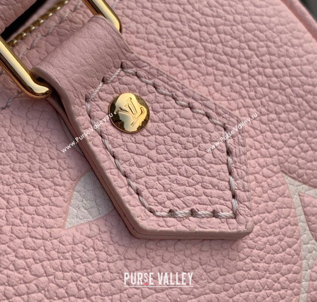Louis Vuitton Nano Speedy Bag in Embossed Grained Leather M14226 Rose Pink/ White Quartz 2025 (KI-250212062)