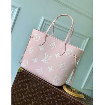 Louis Vuitton Neverfull MM Tote Bag in Embossed Grained Leather M14210 Rose Pink 2025 (KI-250212063)
