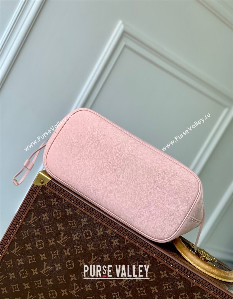 Louis Vuitton Neverfull MM Tote Bag in Embossed Grained Leather M14210 Rose Pink 2025 (KI-250212063)