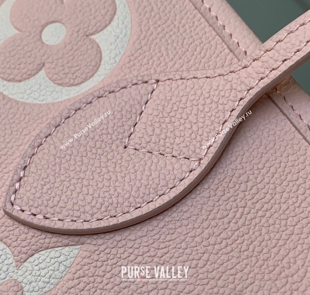 Louis Vuitton Neverfull MM Tote Bag in Embossed Grained Leather M14210 Rose Pink 2025 (KI-250212063)