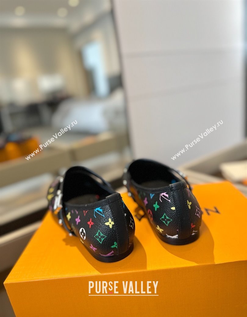 Louis Vuitton LV x TM Romy Flats Ballerinas in Multicolor Monogram Canvas Black 2025 (SS-250222077)
