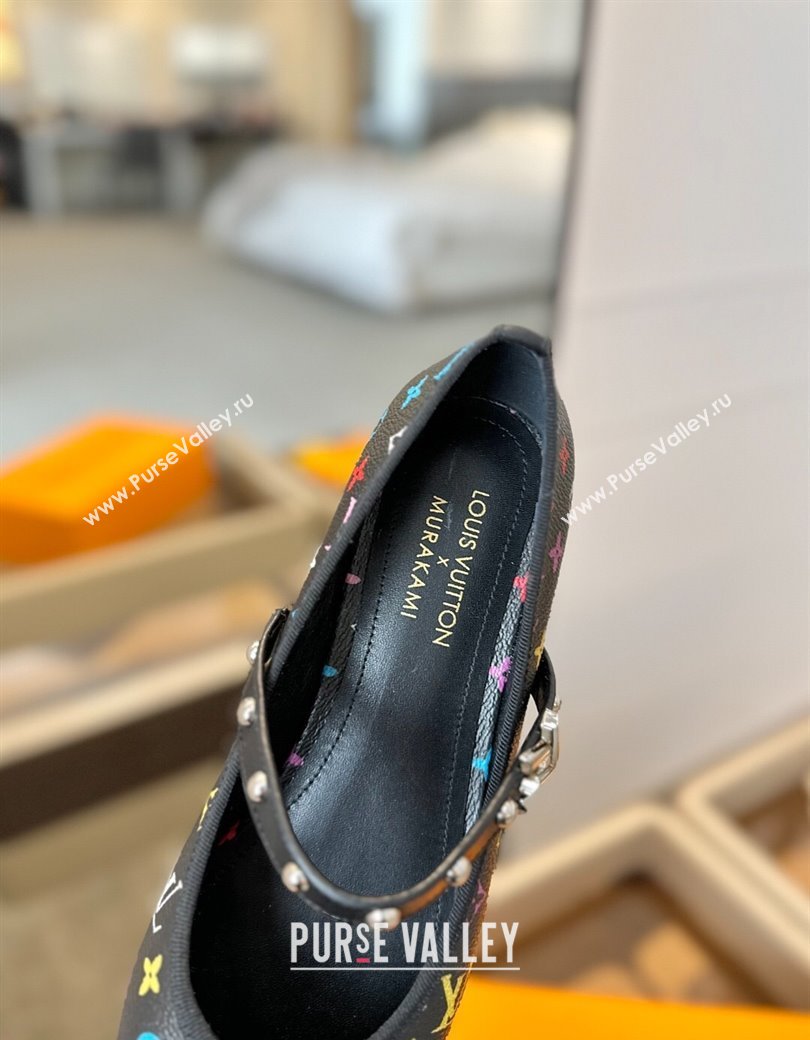 Louis Vuitton LV x TM Romy Flats Ballerinas in Multicolor Monogram Canvas Black 2025 (SS-250222077)