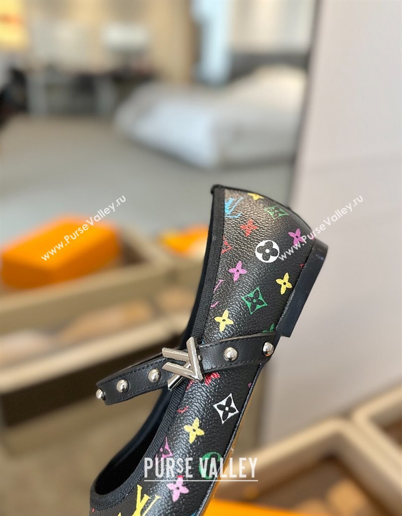 Louis Vuitton LV x TM Romy Flats Ballerinas in Multicolor Monogram Canvas Black 2025 (SS-250222077)