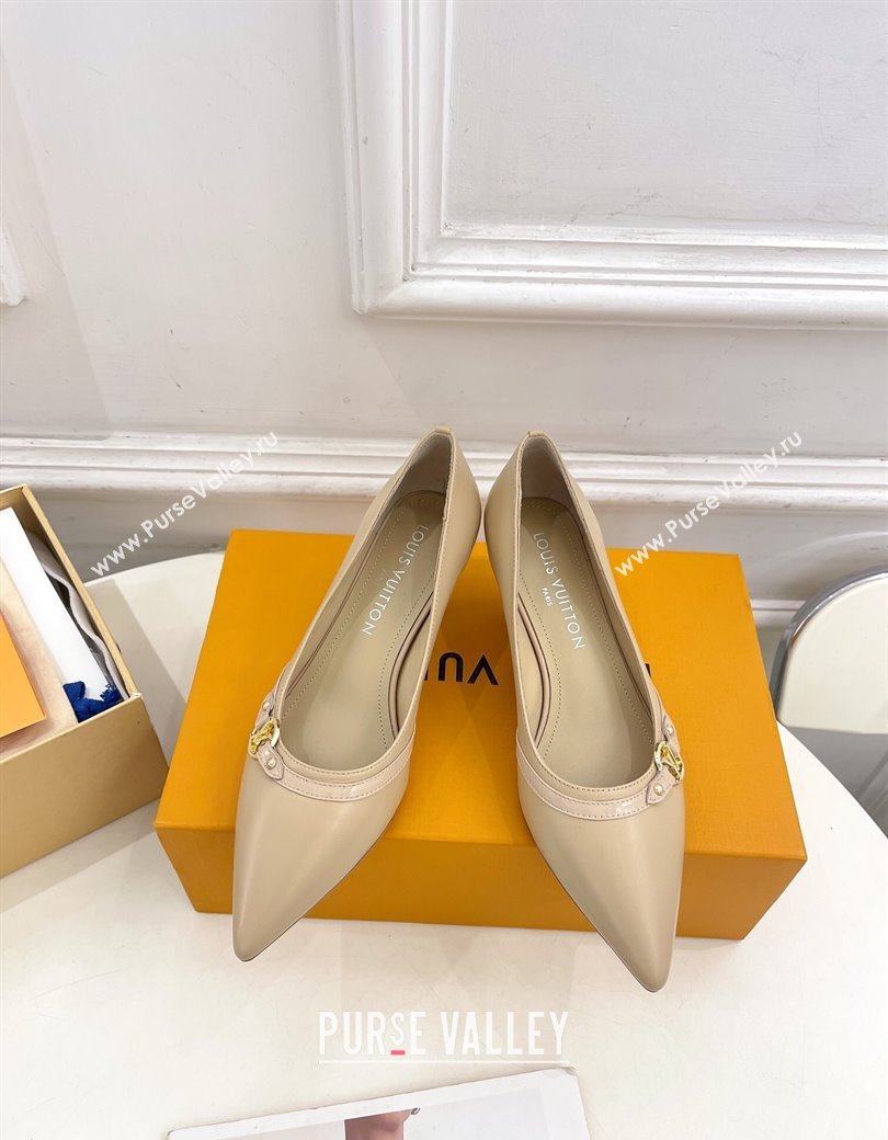 Louis Vuitton 6AM Pumps 5.5cm in Lambskin Leather Beige 2025 (MD-250222018)