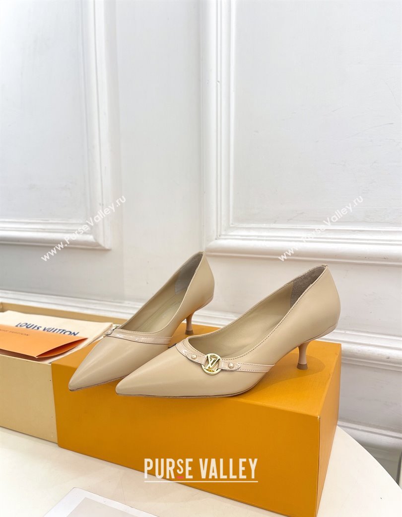 Louis Vuitton 6AM Pumps 5.5cm in Lambskin Leather Beige 2025 (MD-250222018)