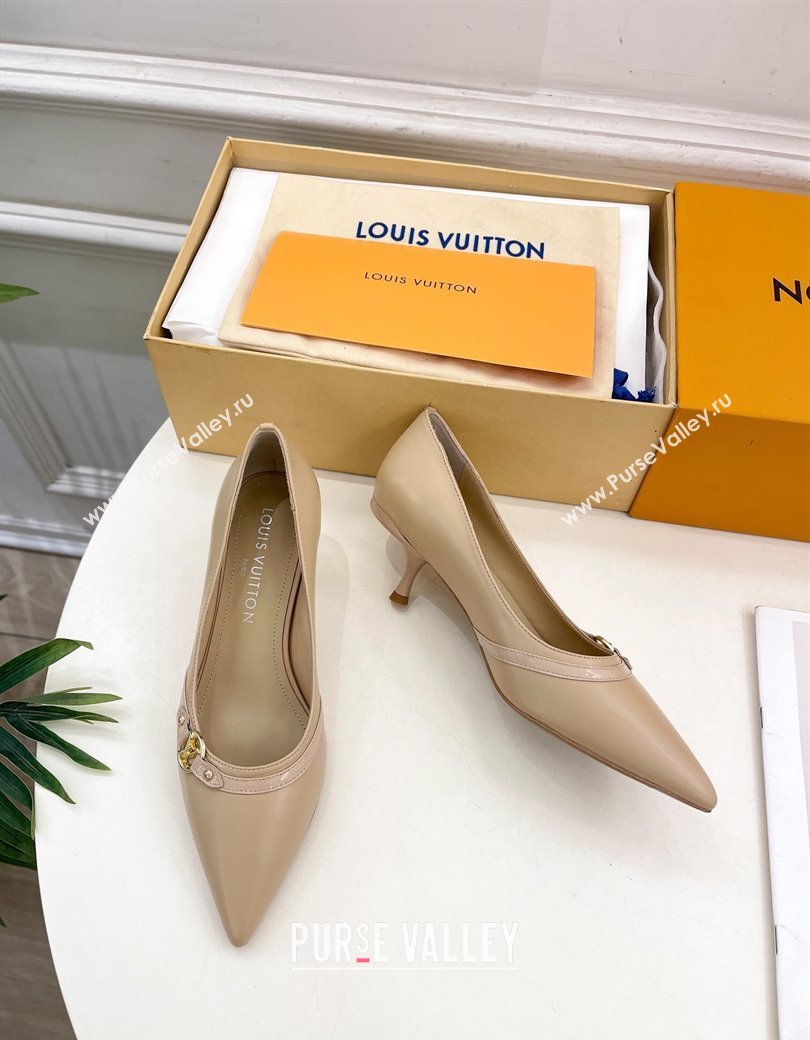 Louis Vuitton 6AM Pumps 5.5cm in Lambskin Leather Beige 2025 (MD-250222018)