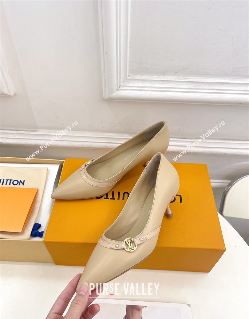 Louis Vuitton 6AM Pumps 5.5cm in Lambskin Leather Beige 2025 (MD-250222018)