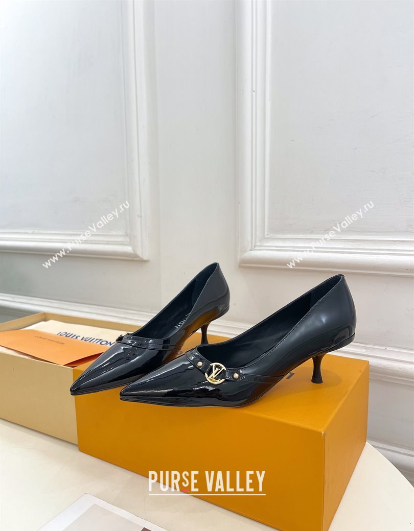 Louis Vuitton 6AM Pumps 5.5cm in Patent Calfskin Leather Black 2025 (MD-250222022)