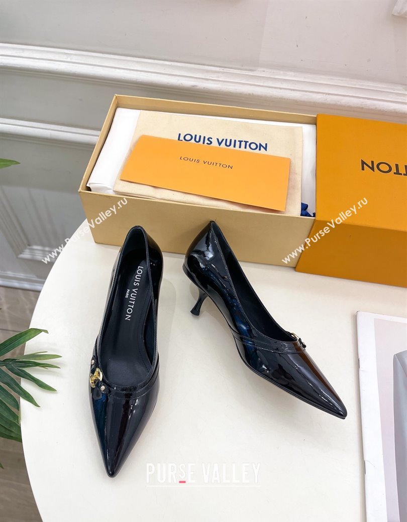 Louis Vuitton 6AM Pumps 5.5cm in Patent Calfskin Leather Black 2025 (MD-250222022)