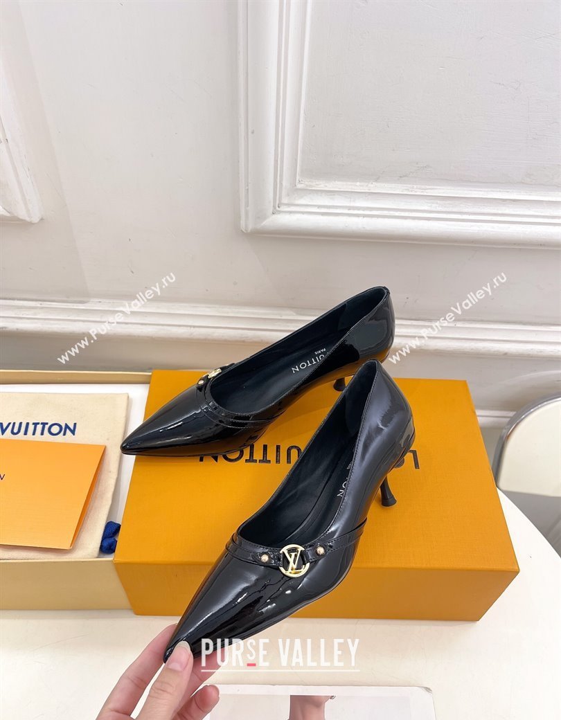 Louis Vuitton 6AM Pumps 5.5cm in Patent Calfskin Leather Black 2025 (MD-250222022)