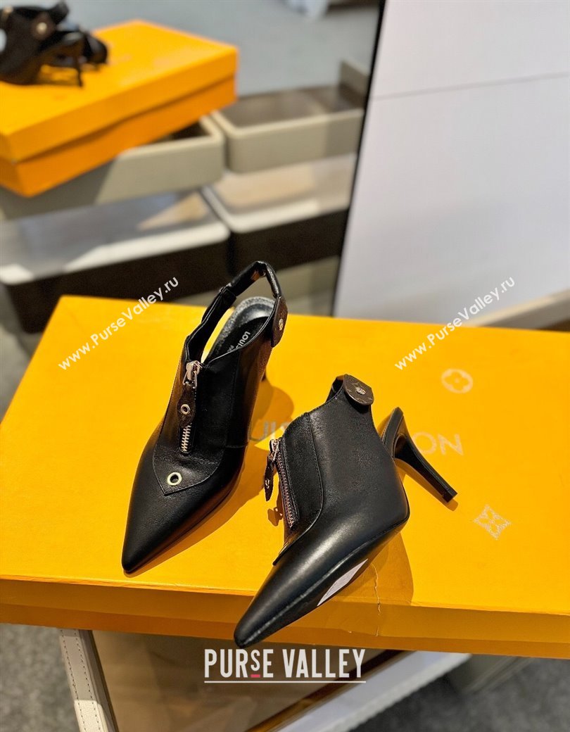 Louis Vuitton Allure Slingback Pumps 8.5cm in Calf Leather Black2 2025 (MD-250222002)