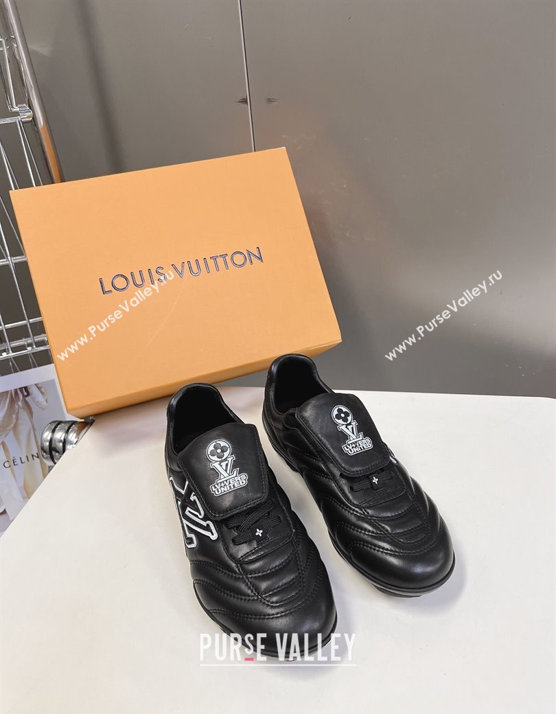 Louis Vuitton LV Footprint Soccer Sneakers in Calf Leather Black 2025 (MD-250222052)