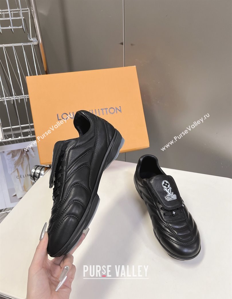 Louis Vuitton LV Footprint Soccer Sneakers in Calf Leather Black 2025 (MD-250222052)