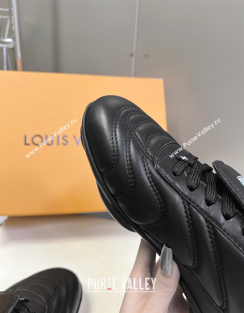 Louis Vuitton LV Footprint Soccer Sneakers in Calf Leather Black 2025 (MD-250222052)