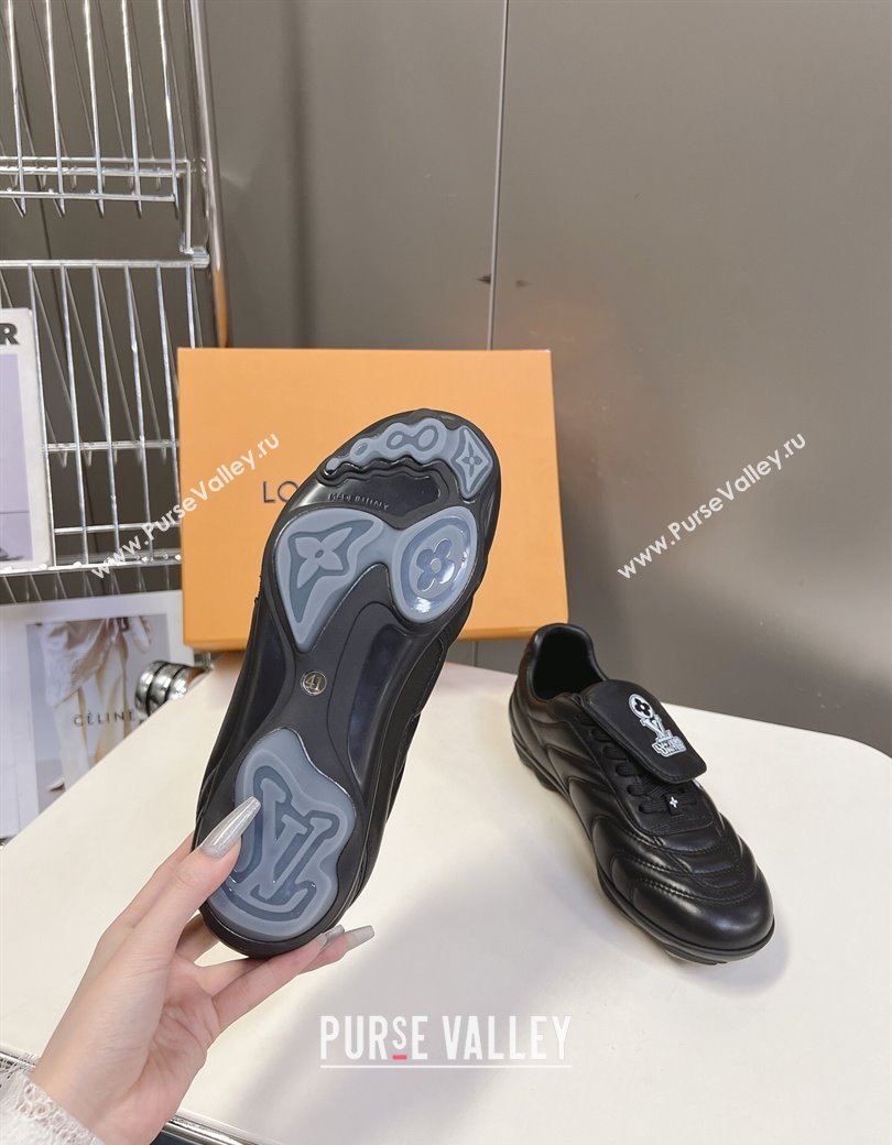 Louis Vuitton LV Footprint Soccer Sneakers in Calf Leather Black 2025 (MD-250222052)