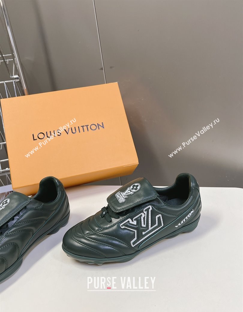 Louis Vuitton LV Footprint Soccer Sneakers in Calf Leather Green 2025 (MD-250222053)