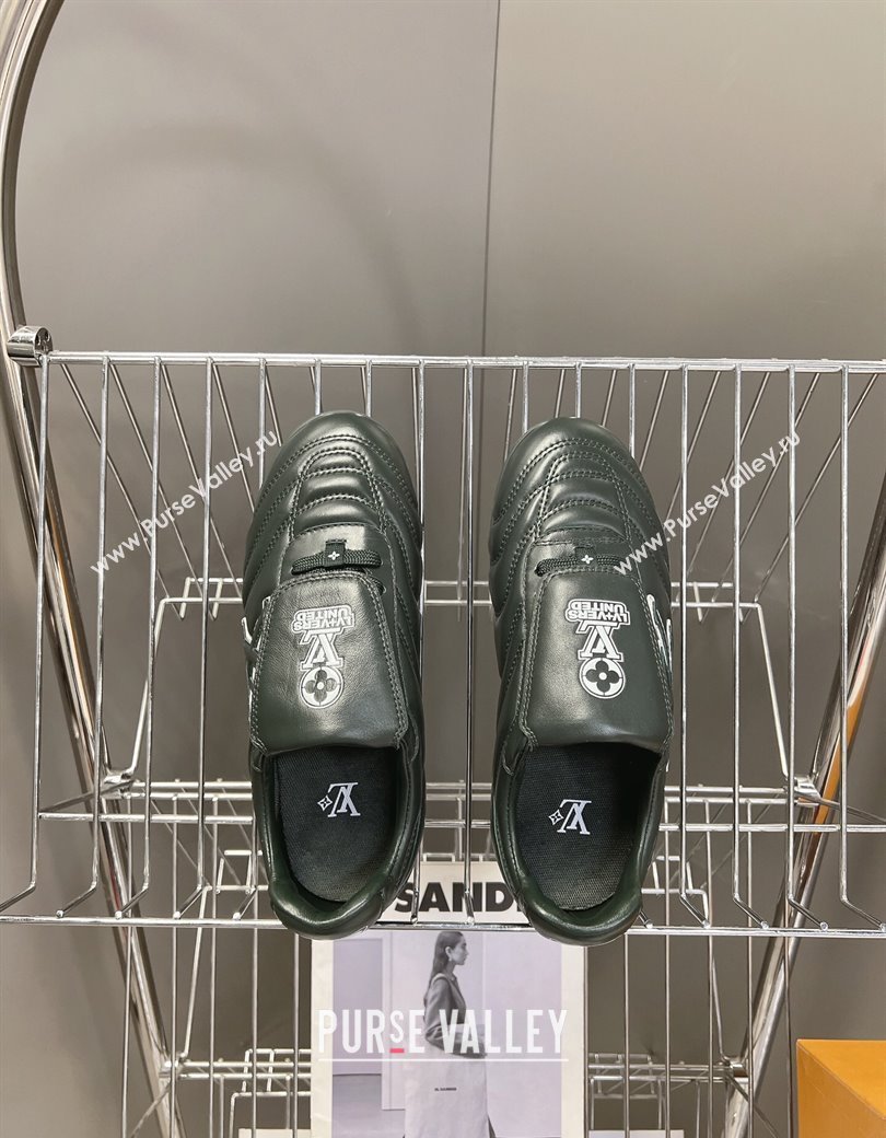 Louis Vuitton LV Footprint Soccer Sneakers in Calf Leather Green 2025 (MD-250222053)