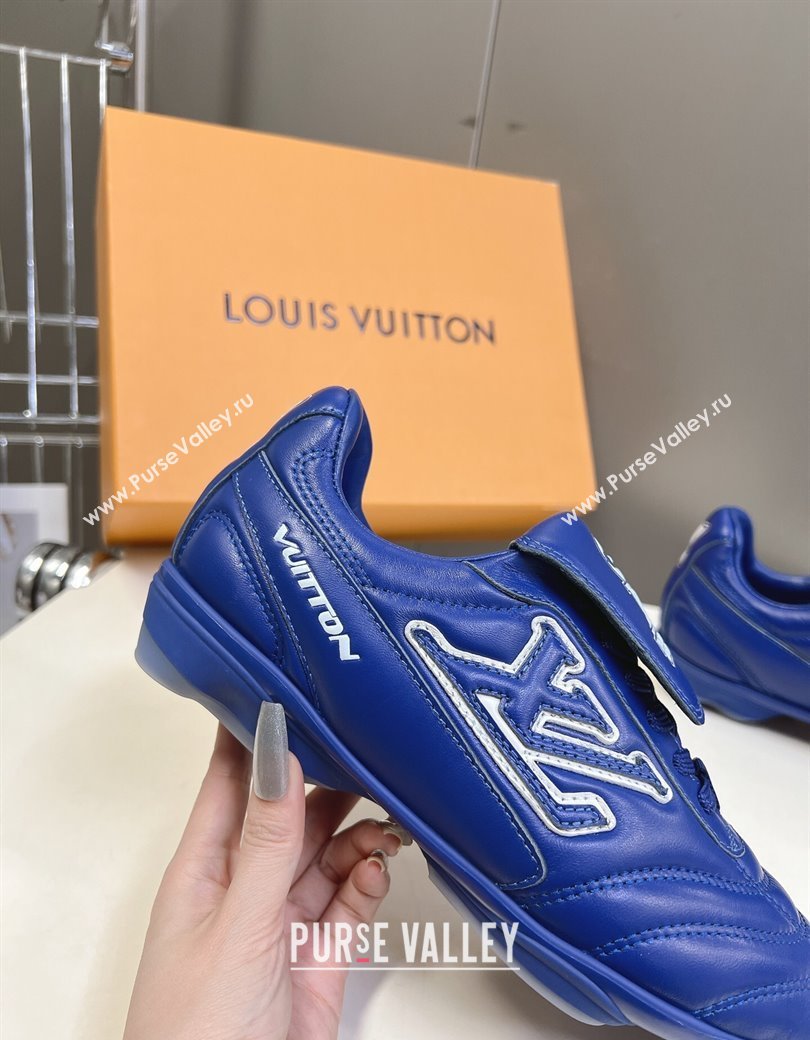 Louis Vuitton LV Footprint Soccer Sneakers in Calf Leather Blue 2025 (MD-250222054)