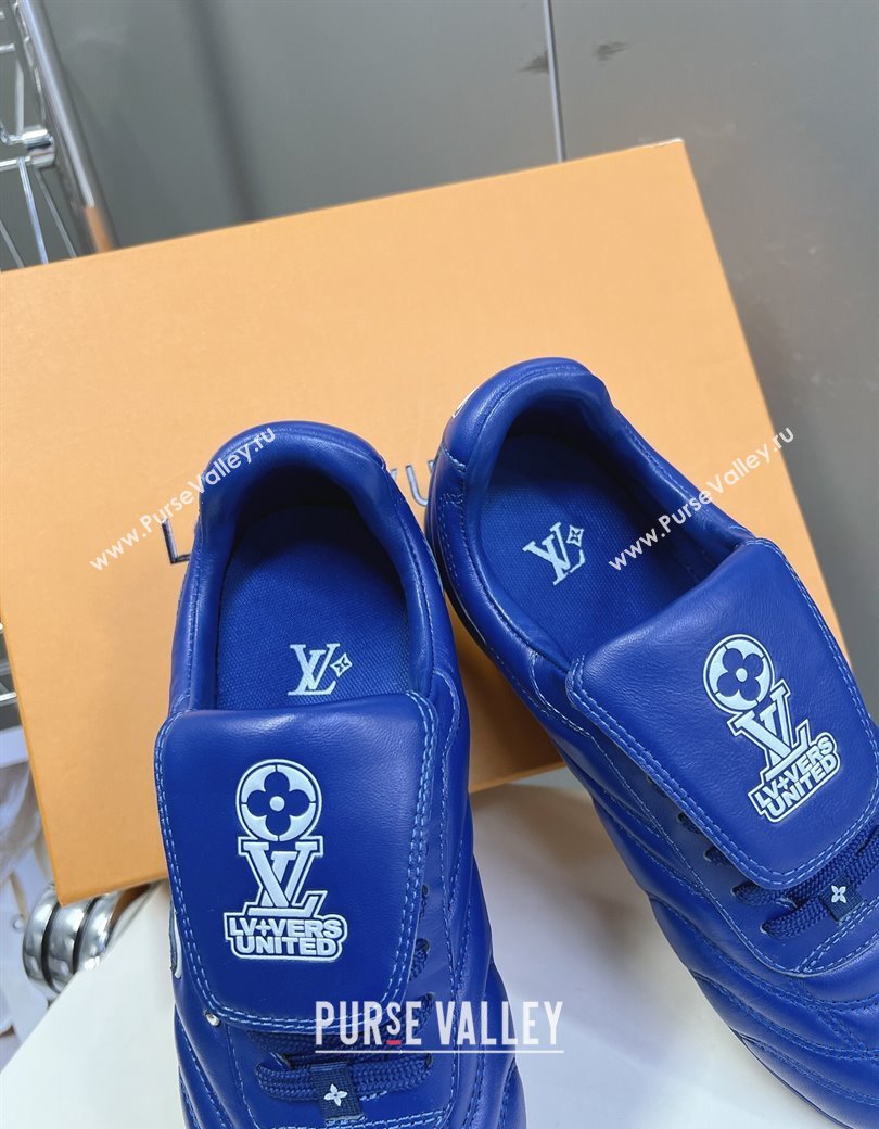 Louis Vuitton LV Footprint Soccer Sneakers in Calf Leather Blue 2025 (MD-250222054)