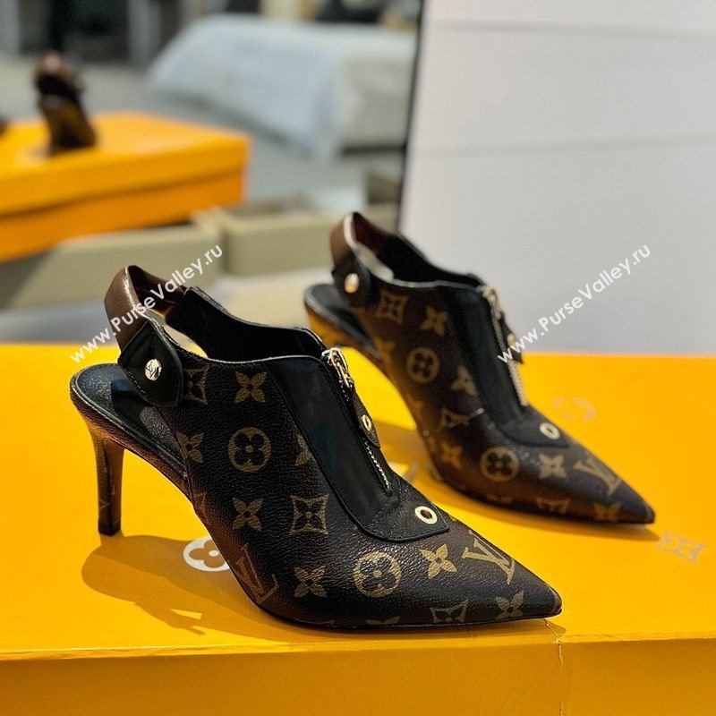 Louis Vuitton Allure Slingback Pumps 8.5cm in Monogram Canvas 2025 (MD-250222005)