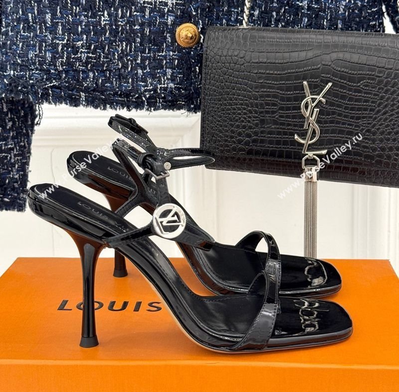 Louis Vuitton 6AM Heel Sandals 9.5cm in Calf Leather Black 2025 (MD-250222057)