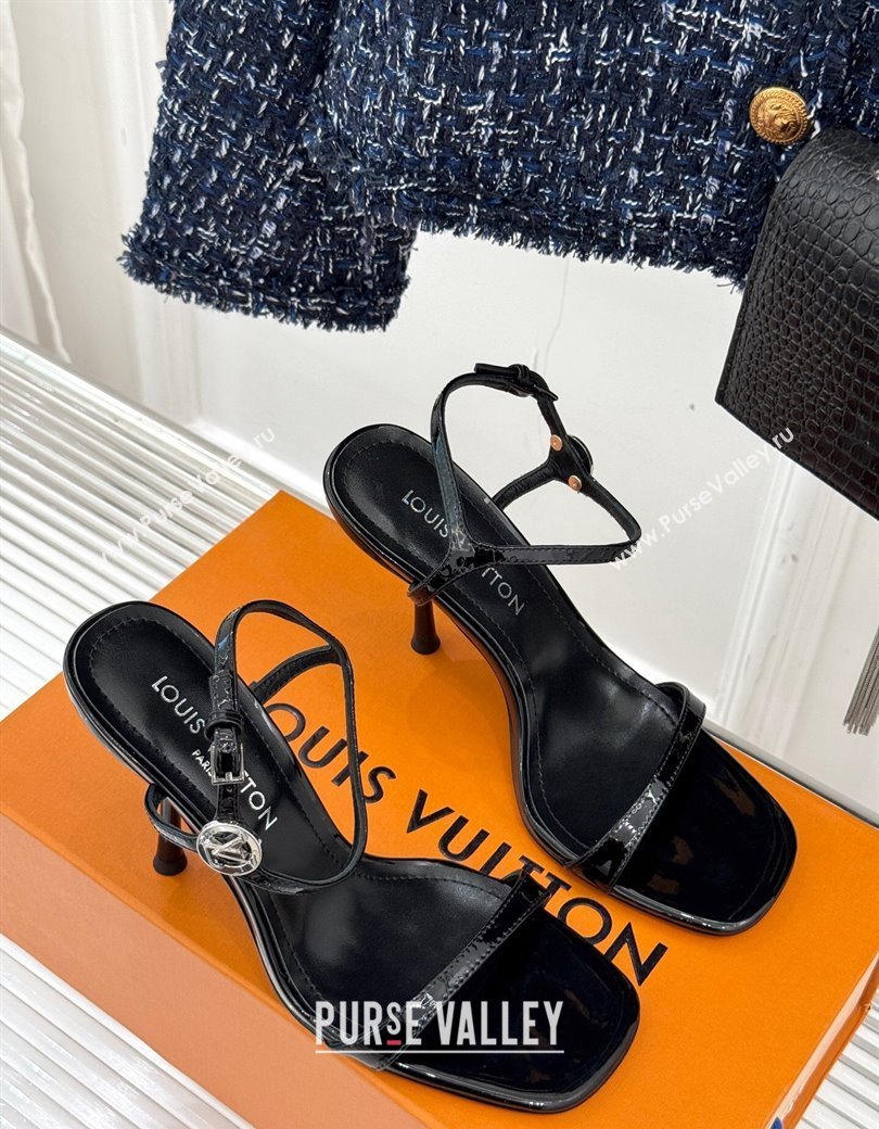 Louis Vuitton 6AM Heel Sandals 9.5cm in Calf Leather Black 2025 (MD-250222057)