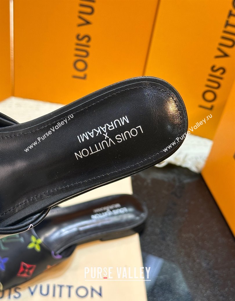 Louis Vuitton Neo Revival Flat Slides Sandal in Multicolor Monogram Leather Black 2025 0222 (MD-250222065)