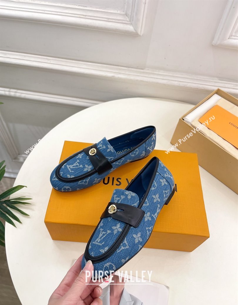 Louis Vuitton Soho Flat Loafers in Blue Denim 2025 (MD-250222033)