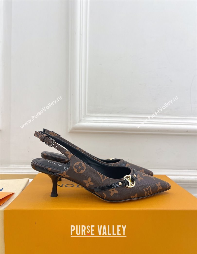 Louis Vuitton 6AM Slingback Pumps 5.5cm in Monogram Canvas 2025 (MD-250222006)