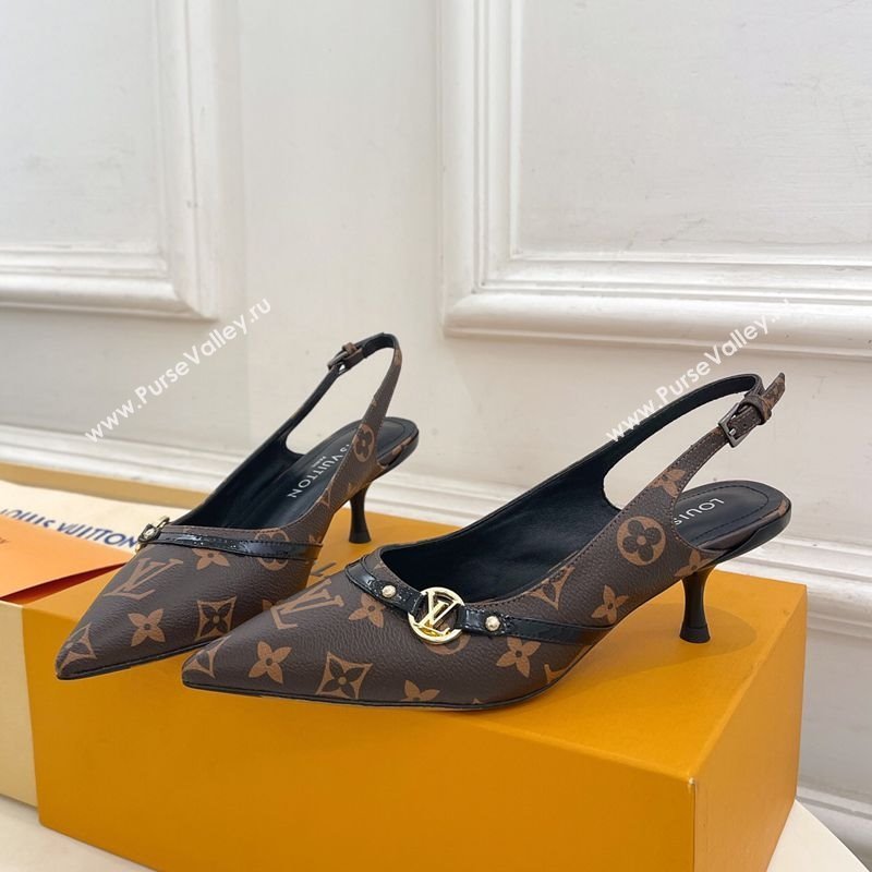 Louis Vuitton 6AM Slingback Pumps 5.5cm in Monogram Canvas 2025 (MD-250222006)