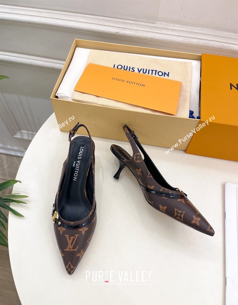 Louis Vuitton 6AM Slingback Pumps 5.5cm in Monogram Canvas 2025 (MD-250222006)