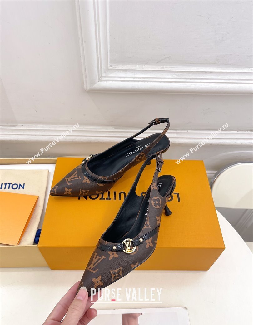 Louis Vuitton 6AM Slingback Pumps 5.5cm in Monogram Canvas 2025 (MD-250222006)