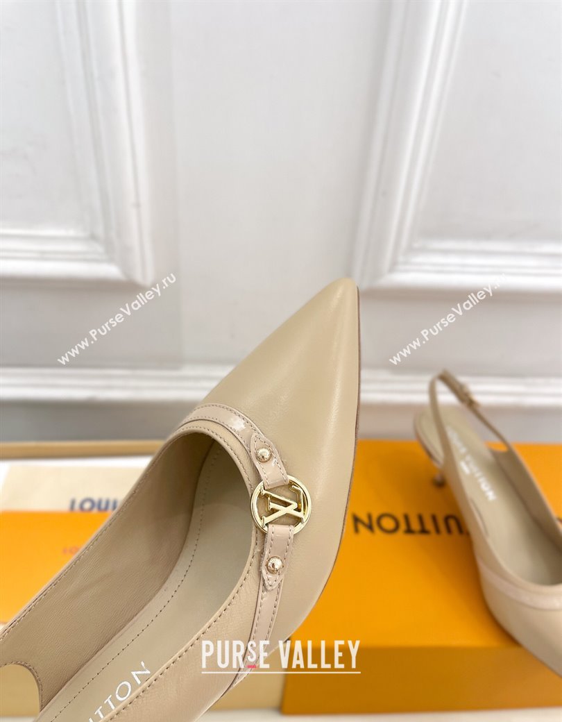 Louis Vuitton 6AM Slingback Pumps 5.5cm in Lambskin Beige 2025 (MD-250222009)