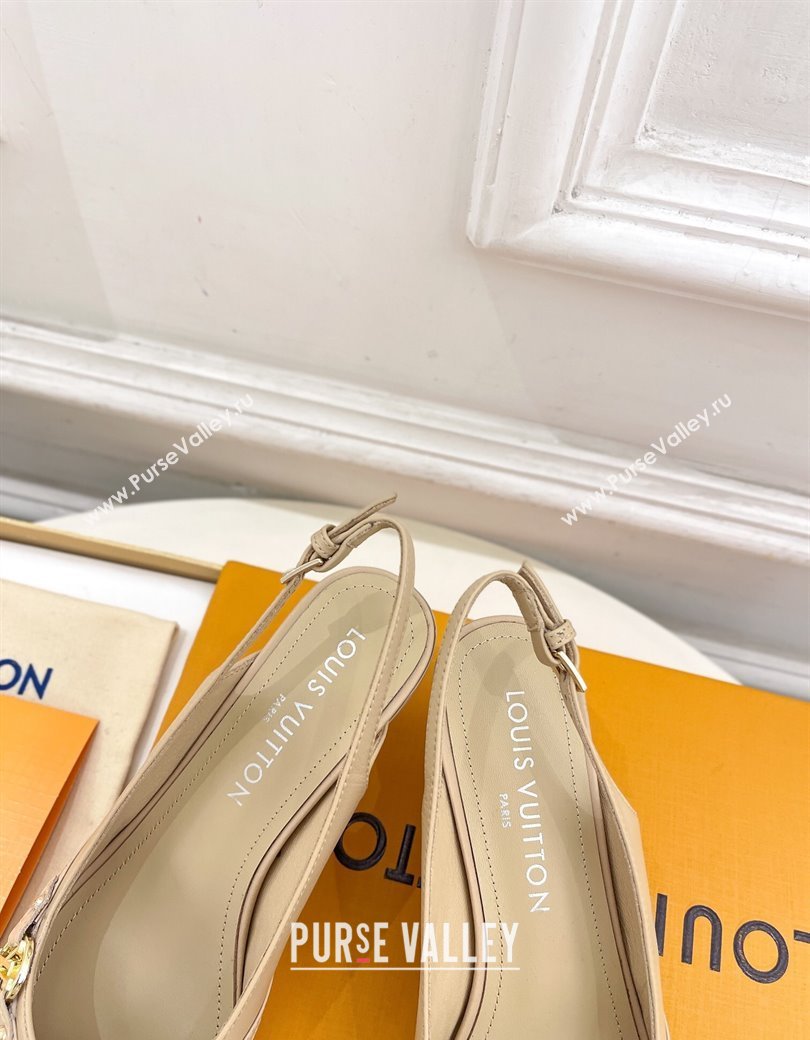 Louis Vuitton 6AM Slingback Pumps 5.5cm in Lambskin Beige 2025 (MD-250222009)