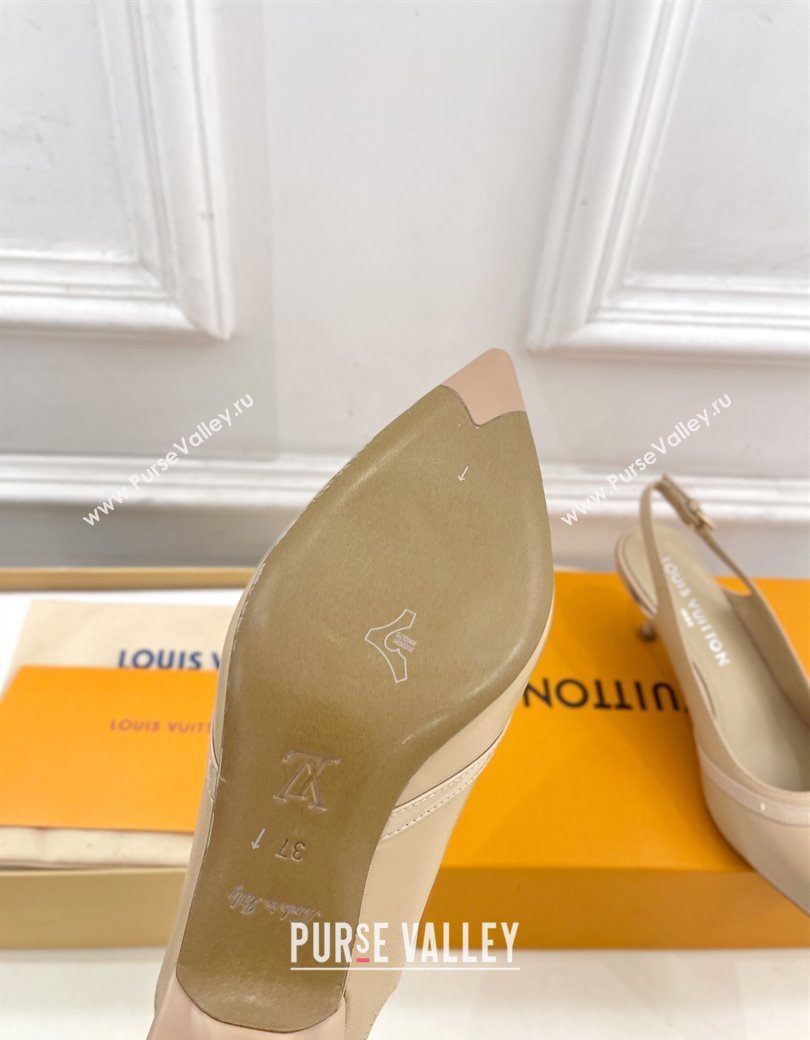 Louis Vuitton 6AM Slingback Pumps 5.5cm in Lambskin Beige 2025 (MD-250222009)