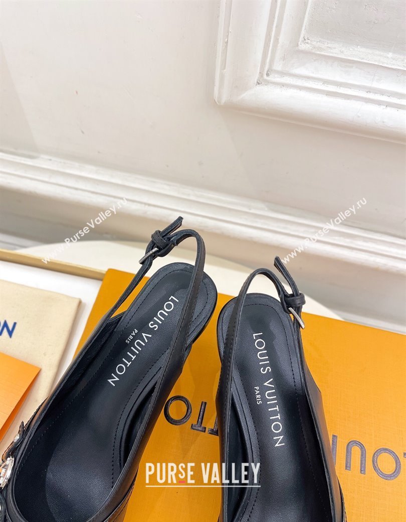 Louis Vuitton 6AM Slingback Pumps 5.5cm in Lambskin Black 2025 (MD-250222011)